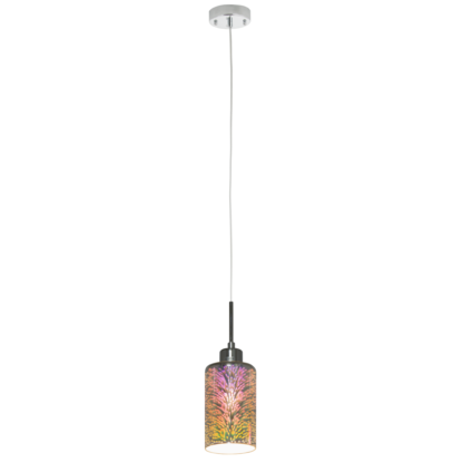 Lampa wisząca KALE 1 ELEM styl designerski chrom wielokolorowy metal szkło 6762/1 8C