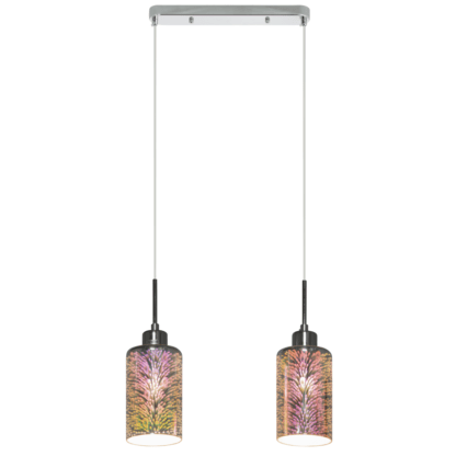 Lampa wisząca KALE 2 ELEM styl designerski chrom wielokolorowy metal szkło 6762/2 8C