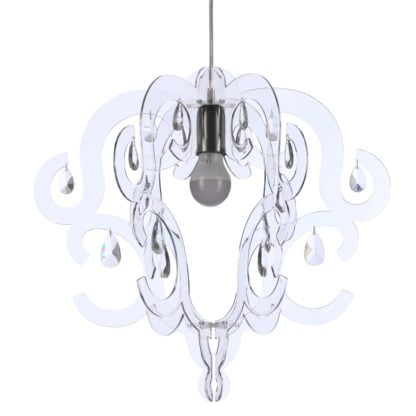 Lampa wisząca KATERINA transparent I Nowodvorski styl glamour kryształ stal lakierowana pc kryształ