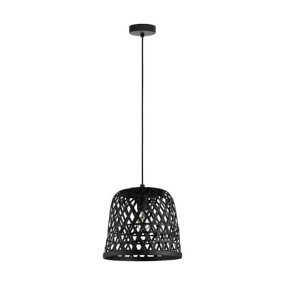 Lampa wisząca KIRKCOLM EGLO styl ekologiczny skandynawski drewno czarny 43112