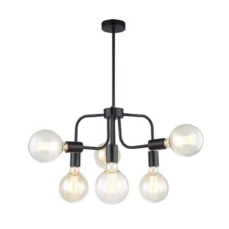 Lampa wisząca Kristy ITALUX styl industrialny stal czarny MDM-3678/6 BK