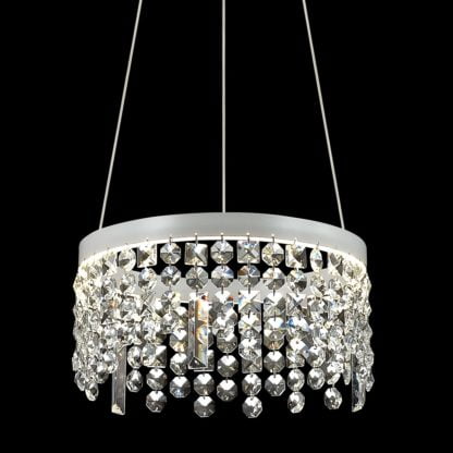 Lampa wisząca LED Fiona I Italux styl glamour kryształ stal kryształ biały MA05146C-001