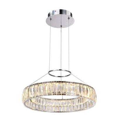 Lampa wisząca LED MAXIS Italux styl glamour kryształ stal kryształ chrom MD14066703-1A