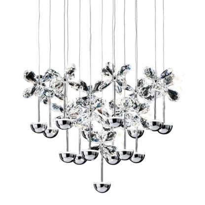 Lampa wisząca LED PIANOPOLI 15 Eglo styl glamour kryształ stal szlachetna kryształ chrom przeźroczysty 93662