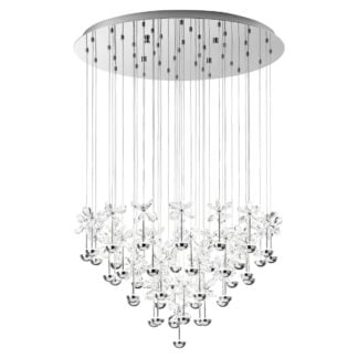 Lampa wisząca LED PIANOPOLI 43 Eglo styl glamour kryształ stal szlachetna kryształ chrom przeźroczysty 93661