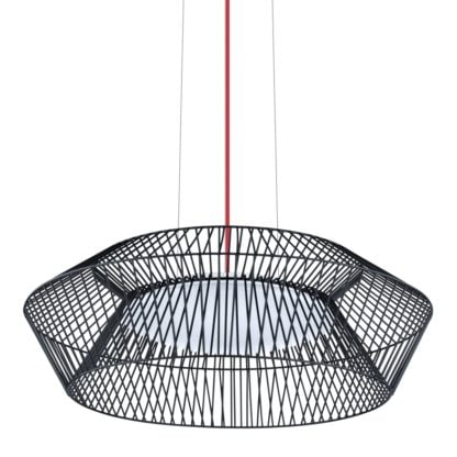 Lampa wisząca LED PIASTRE Eglo styl industrialny stal nierdzewna tworzywo sztuczne biały czarny czerwony 93985