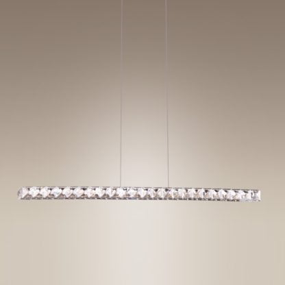 Lampa wisząca LED PREZZIO Maxlight styl glamour kryształ metal szkło chrom srebrny 2866