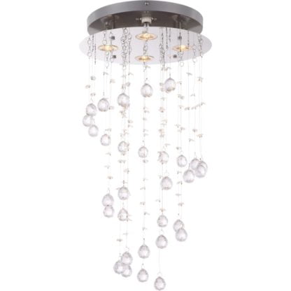 Lampa wisząca LED ST. TROPEZ Globo styl glamour kryształ chrom kryształki akrylowe chrom srebrny 68595-4