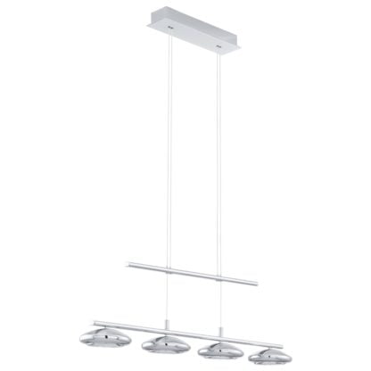 Lampa wisząca LED TARUGO 4 Eglo styl nowoczesny stal nierdzewna tworzywo sztuczne chrom biały 96511