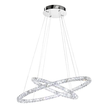 Lampa wisząca LED TONERIA 128 Eglo styl glamour kryształ stal szlachetna kryształ chrom przeźroczysty 93946