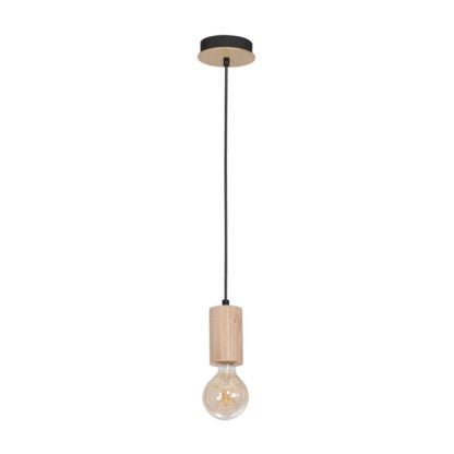 Lampa wisząca LINES MILAGRO styl minimalistyczny drewno metal czarny drewniany MLP8825