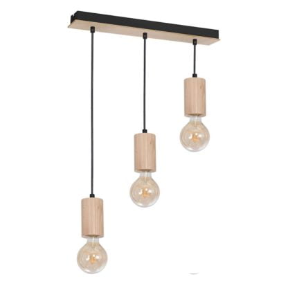 Lampa wisząca LINES MILAGRO styl minimalistyczny drewno metal czarny drewniany MLP8826