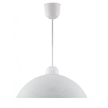 Lampa wisząca LUKRECJA CANDELLUX 1X60W E27 szkło plastik biały 31-49851