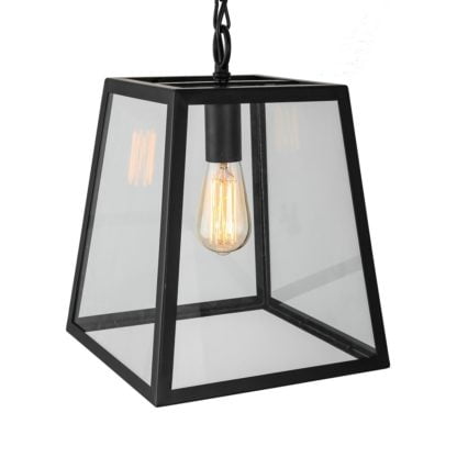 Lampa wisząca Laverno Italux styl industrialny metal szkło czarny MD-102821-1-B