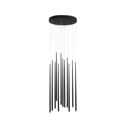 Lampa wisząca Louise 12 styl minimalistyczny metal akryl czarny AZ3419