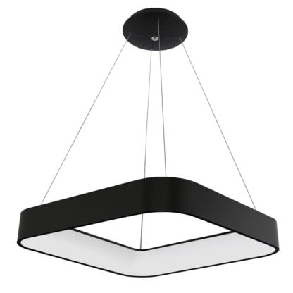 Lampa wisząca Luigi ITALUX styl nowoczesny aluminium akryl czarny 3945-850SQP-BK-3