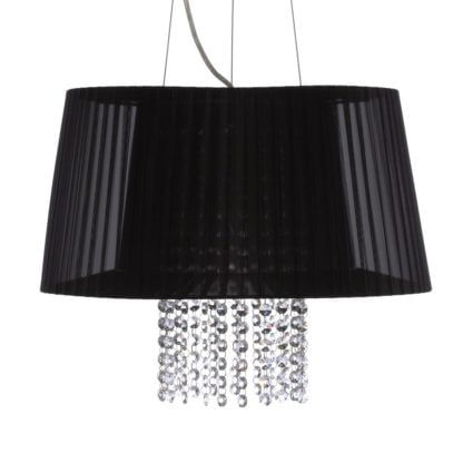 Lampa wisząca Luisa Italux styl nowoczesny glamour kryształ metal tkanina kryształ