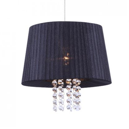 Lampa wisząca Luisa Italux styl nowoczesny glamour kryształ metal tkanina kryształ