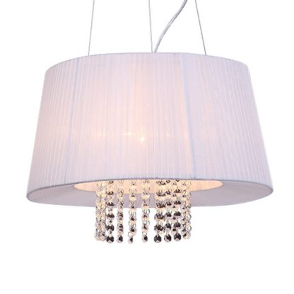 Lampa wisząca Luisa Italux styl nowoczesny glamour kryształ metal tkanina kryształ