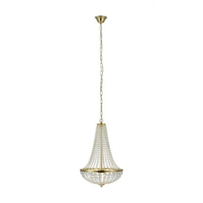 Lampa wisząca MARKSLOJD GRANSO styl pałacowy kryształ metal złoty 106119