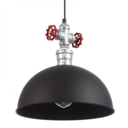 Lampa wisząca MOKKA Italux styl industrialny metal czarny srebrny MDM2859/1BK