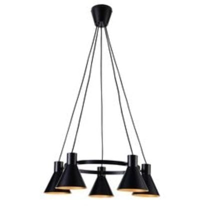 Lampa wisząca MORE CANDELLUX 5X40W E27 styl nowoczesny stal lakierowana czarny 35-71163