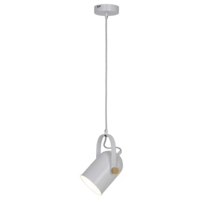 Lampa wisząca MORIS I DECOLIGHT styl nowoczesny drewno metal biały P1728-1L