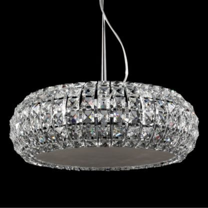 Lampa wisząca Monde Italux styl glamour kryształ nowoczesny szkło metal chrom P0109-06E-F4AC