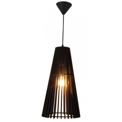 Lampa wisząca Osaka LEDEA styl ekologiczny drewno czarny 50101031