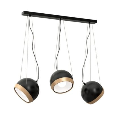 Lampa wisząca Oval Black MILAGRO styl skandynawski nowoczesny metal drewno czarny MLP5472