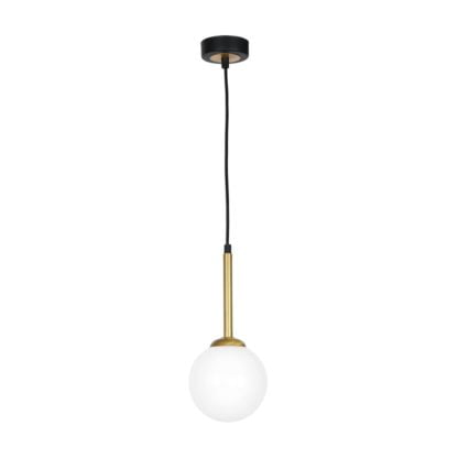 Lampa wisząca PARMA MILAGRO styl minimalistyczny metal szkło czarny mosiężny MLP4820