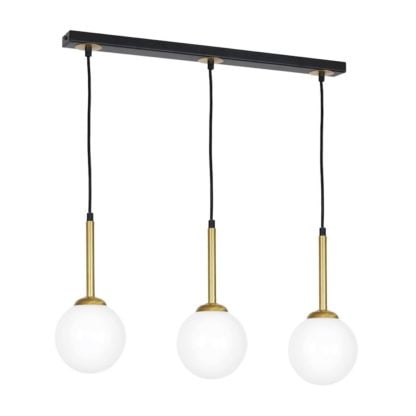 Lampa wisząca PARMA MILAGRO styl minimalistyczny metal szkło czarny mosiężny MLP4821