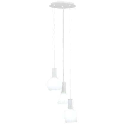 Lampa wisząca PASCOA IIIA Eglo styl nowoczesny stal nierdzewna szkło biały 39142