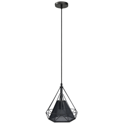 Lampa wisząca PIRAMIDA 1S ELEM styl skandynawski metal pcv tkanina czarny 8801/1 ZWIS - 07