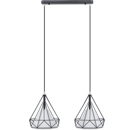 Lampa wisząca PIRAMIDA 2 ELEM styl skandynawski metal pcv tkanina czarny 8803/2 ZWIS - 01