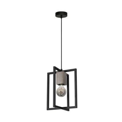 Lampa wisząca RALPH MILAGRO drewno metal czarny MLP3710