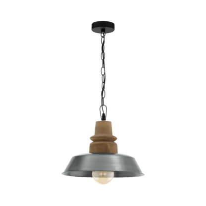 Lampa wisząca RIDDLECOMBE EGLO styl industrialny stal drewno brązowy srebrny 33024