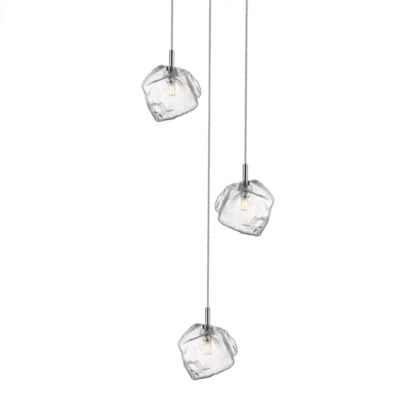 Lampa wisząca ROCK ZUMALINE styl designerski metal szkło chrom przeźroczysty P0488-03D-B5AC
