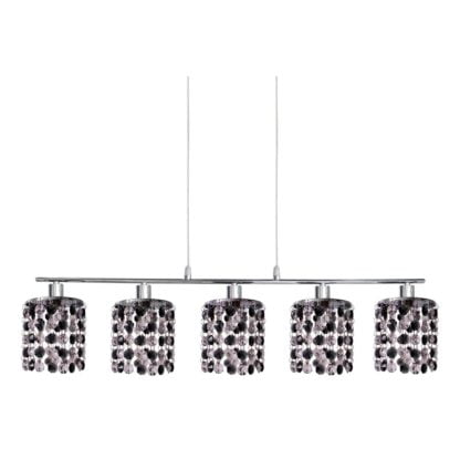 Lampa wisząca ROYAL CANDELLUX 5X40W G9 CHROM KRYSZTAŁKI CZARNE 35-35724