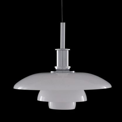 Lampa wisząca Roger Italux styl nowoczesny stal szkło chrom biały MDE295-1-CHROME