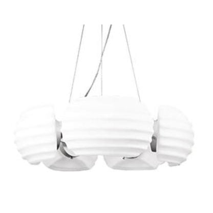 Lampa wisząca Rondo Azzardo styl nowoczesny metal szkło chrom biały AZ0115