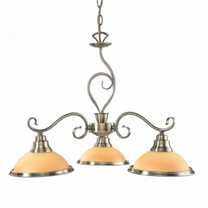 Lampa wisząca SASSARI III Globo styl klasyczny antyczny mosiądz antyczny szkło złoty bursztynowy 6905-3