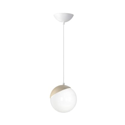 Lampa wisząca SFERA MILAGRO styl minimalistyczny metal drewno biały MLP5424