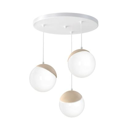 Lampa wisząca SFERA MILAGRO styl minimalistyczny metal drewno biały MLP5425