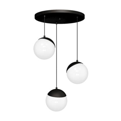 Lampa wisząca SFERA MILAGRO styl minimalistyczny metal szkło czarny MLP8868