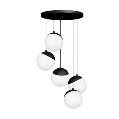 Lampa wisząca SFERA MILAGRO styl minimalistyczny metal szkło czarny MLP8869