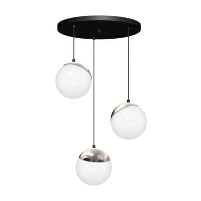 Lampa wisząca SFERA MILAGRO styl minimalistyczny metal szkło czarny chrom MLP8884