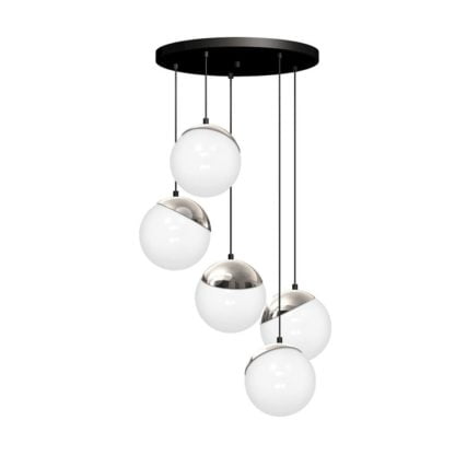 Lampa wisząca SFERA MILAGRO styl minimalistyczny metal szkło czarny chrom MLP8885