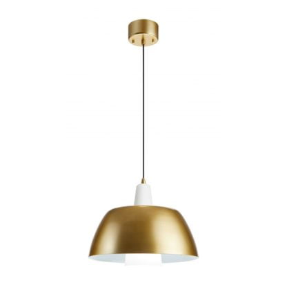 Lampa wisząca SOLO MARKSLOJD styl nowoczesny szkło metal złoty biały 107744