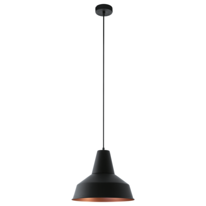 Lampa wisząca SOMERTON EGLO styl industrialny stal czarny miedziany 49387